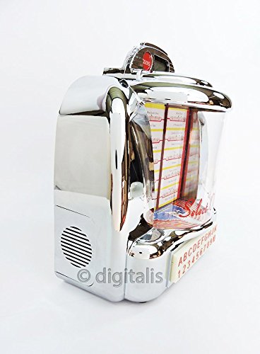 Steepletone Diner Retro 1950s American Style BT Bluetooth Compact Jukebox Wall Mountable or Table Top with FM Radio and… - Image 4