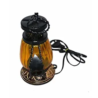 Desi Karigar Wooden & Iron hand carved Colored Electric Chimney Lantern design YELLOW