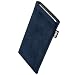 Produktbild fitBAG Classic Blau Handytasche Tasche aus original Alcantara mit Microfaserinnenfutter für LG Magna | Hülle mit Reinigungsfunktion | Made in Germany