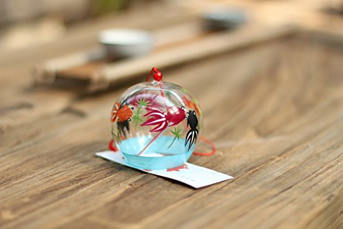 Japanisches, handbemaltes Glas-Windspiel Edo Furin (Verliebte Fische) - 5