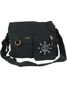 Guru-Shop Schultertasche, Hippie Tasche Sonne - Rot, Herren/Damen, Baumwolle, 30x38x7 cm, Alternative Umhängetasche...