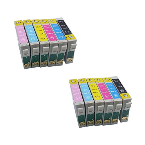 12x Druckerpatronen komp. für Epson Stylus Photo P50 PX650 PX660 PX700W PX710W PX720WD PX730WD PX800FW PX810FW PX820FWD PX830FWD R265 printer R285 R360 RX560 RX585 RX685