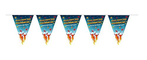 FesteFeiern® Dekoration Party Set „Alles Gute zur Jugendweihe“ – Endlich Erwachsen! Deckenhänger, Wimpelkette, Absperrband, Anstecker – Rosette | 4 Teile Party-Deko - 2