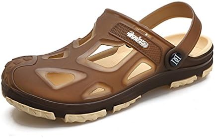 Dexuntong Men Summer Garden Clogs Breathable Mesh Net Slippers Casual Walking Sandals Beach Pool Non-Slip Shoes