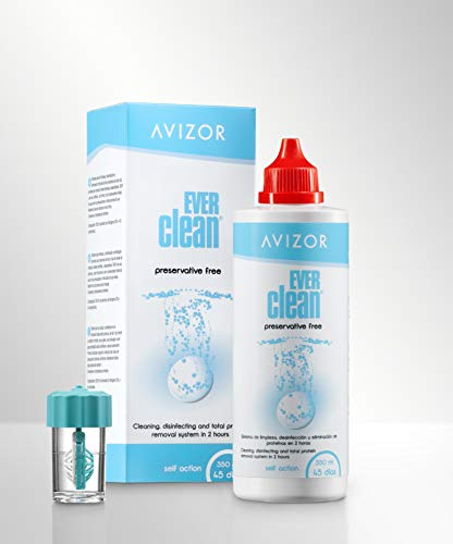 Líquido De Lentillas Avizor Ever Clean 1 X 350 Ml Solución Para Limpieza Y Desinfección De Todo Tipo De Lentes De Contacto - 