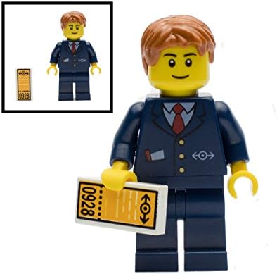 LEGO Bus Driver Conductor Minifigure City Transport with Ticket