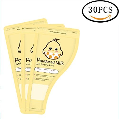 Disposable Milk Powder Storage Bag for Formula for Day Care for Travel,BPA free,Desinfected Scentless Moistureproof,Can Mark Date and Time 30 PCS