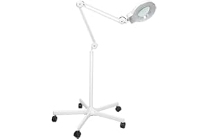 Concise Home LENTE 5 DIOTTRIE LED LAMPADA D'INGRANDIMENTO CON STATIVO, LUCE FREDDA BIANCA PER ESTETISTA, ESTETICA, LABORATORIO E LAVORI DI PRECISIONE