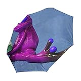 Ieararfre - Paraguas de Viaje Compacto con diseño de Rana Morada para una Tarta Resistente al...