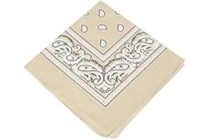AAMERA Paisley Print Bandana Scarf Headband, Pack of 1, Beige, 55 cm x 55 cm