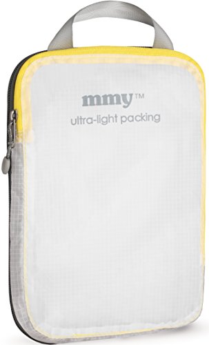 mmyTM Ultra-Light Travel Ripstop Silnylon Compression Packing Cube (Small) (Lemon Yellow/Grey)