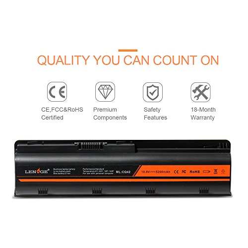 LENOGE Hochleistung Ersatz Akku Laptop Batterie Für HP G32 G42 G42t G56 G62 G72 G4 G6 G6t G7 Mu06 Mu09 10.8V 5200mAh Compaq Presario CQ32 CQ42 CQ43 CQ56 CQ62 Pavilion dm4 dv3 dv4 dv5 dv6 dv7 series - 3