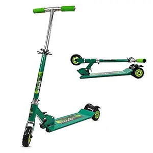 INAYAT Square Shape Skate Scooter for Kid with 3 Wheels and 3 Adjustable Height, Foldable Heavy Duty Kick Scooter (Weight Capacity-45 kg, Green)