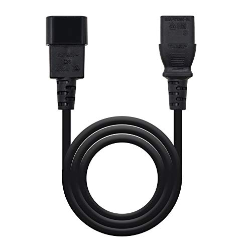 NanoCable 10.22.0202 - Cable de alimentación para CPU o monitor, C13/H-C14/M, 100% cobre AWG18, negro, 1.5mts