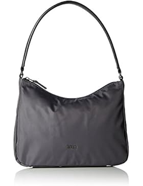 BREE Damen Barcelona Nylon 17, Slate, Hobo W17 Schultertasche, Grau (Slate), 33x9x25 cm