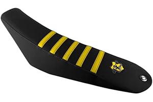 BKS SELLERIE GR BKS SELLERIE - Housse de Selle Moto 50cc Evo Black - Sherco SM-R/Sherco SM-RS/Sherco SE-R/Sherco SE-RS - Version Supermotard (SM) & Enduro - Modèles Depuis 2013 - Jaune