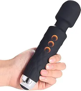 Qarth Designers Rechargeable Body Massager for Women and Men / Handheld Waterproof Vibrate Wand Massage Machine with 20 Vibration Modes - 8 Speeds