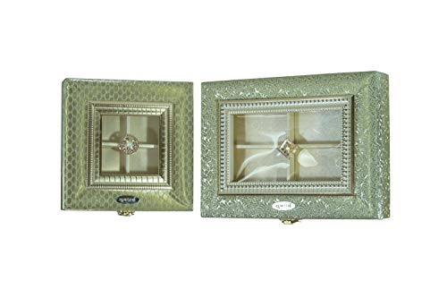 YUGADHARMA Gift Box for Diwali Or Any Other Occasion, Best Gift for Employee - Set of 2 (Golden) (20x 20 x 5.5) cm, (21 x 29 x 5.5) cm