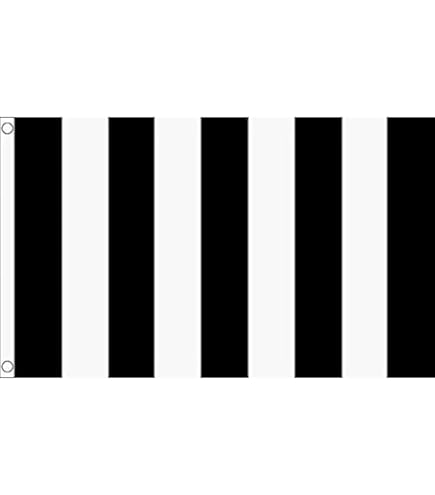 AZ FLAG Flagge Schwarz-Weiß Gestreift - 150x90cm 100% Polyester Mit Metallösen