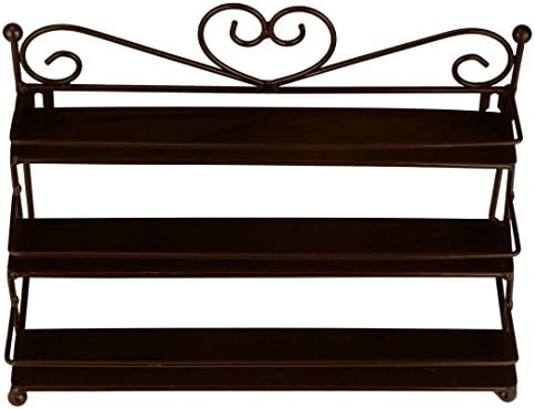 Nail Polish Rack,Lanowo 3-Tier Metal Heart Design Nail Polish Cosmetic Perfume Lipstick Display Wall Rack Nail Polish Storage Stand Organizer Holder,Coffee