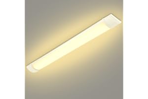 Bellanny 40W LED Batten Light, 4ft 120cm 4800LM 3200K Warm White LED Tube Light, Low Profile Wall or Ceiling Surface Mounted Fitting for Ceiling of Home, Office, Workshop & Garage Lighting