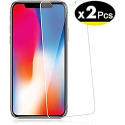 NEW'C Lot de 2, Verre Trempé pour iPhone 11 Pro, iPhone X, iPhone XS (5.8"), Film Protection écran - Anti Rayures - sans Bulles d'air -Ultra Résistant (0,33mm HD Ultra Transparent) Dureté 9H Glass