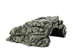Zerodis Abri pour lézards Tortues Amphibiens Poissons Turtle Basking Platform Grotte de Résine de Reptile Petits Lézards Décoration Ornement d'aquarium(Moyen)