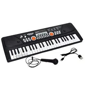 VikriDA Kids 49 Key Piano Keyboard, DC Power Option+ Microphone with USB Charging Big Fun Electronics Keyboard Toy for Kids Toddlers Children (Style 10)