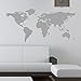 WORLD MAP WALL STICKER KIDS Wall Sticker Decals 120 grey