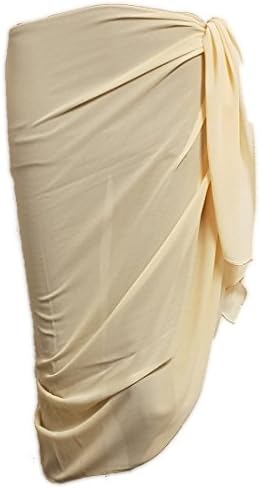Banana Beach Sarong Shimmer Chiffon Sarong Beach Pareo Dress Wrap Swimwear Cover Up 180x80cm (Ivory)