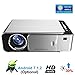 Produktbild Genmaisima 1280x720p HD LED Projektor, Android 7.1.2 HD Tragbarer HDMI USB PC 1080p Heimkino-Proyector Bluetooth WiFi Beamer-Unterstützung 4K