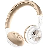 Mivi SAXO Wireless Bluetooth Headphones with Hands Free Mic, Stereo Sound, Thumping Bass, Leather Cushions, Stylish Headband (Pearl White)
