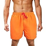 ✪‿✪ zarupeng✦‿✦ Pantalones Cortos para Hombres Pantalones Cortos de Color Liso con Ajuste Recto Pantalones Cortos con Ajuste de natación en la Playa