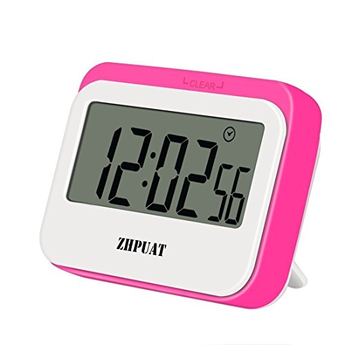 ZHPUAT Magnetischer Kurzzeitmesser Timer mit Schutzhülle aus Silikon Küchentimer Top Qualität Hochwertig Countdown/up macht Pünktlich Farbe Rosa