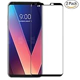 [2 Pièces]Protection écran LG V30,[Couverture complète] Ferlinso Screen Protector Film Protection d'écran en Verre Trempé Glass Screen Protector Vitre Tempered avec Garantie de Remplacement à Durée de Vie (Noir)