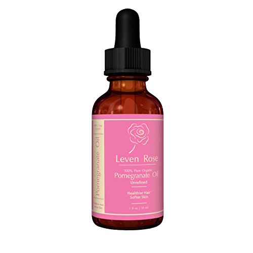 Leven Rose Pomegranate Oil in Dark Amber Glass Bottle with Glass Dropper - 1 Oz