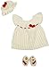 Kuchipoo Hand Knitted Crochet Baby Girl Frock (0 - 6 Months, Cream & Red) RS.799.00