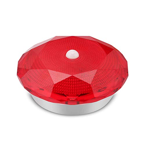 Aiprov Luz del Sensor de Movimiento,14 Bombillas LED Luz Nocturna Alimentada por Batería, PIR Luces de Noche Automáticas con Magnético,Lámpara con Incombustible Seguro para Armarios Pasillo Escalera Baño Gabinete de Cocina etc. (Rojo)
