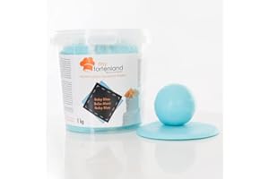 MYTORTENLAND Zuckerteig | Rollfondant | Zuckermasse | Fondant 1-5kg | 26 Farben | Perfekt zum Modellieren von Figuren und Dekorationen | Halal & Koscher (Babyblau 1 kg)