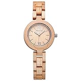 EASTPOLE Damen Armbanduhr aus Holz Beige Casual Damenuhr Holzuhr WDW004 mit EASTPOLE Logo Box