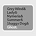 Produktbild StyloTex Autoaufkleber Grey Wind & Lady & Nymerial & Summer & Shaggy Dog & Ghost - UV geschützt