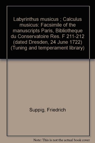 Preisvergleich Produktbild Labyrinthus musicus ; Calculus musicus: Facsimile of the manuscripts Paris, Bibliotheque du Conservatoire Res. F 211-212 (dated Dresden, 24 June 1722) (Tuning and temperament library)