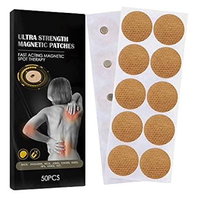 50 Piece Magnetic Acupressure Patches, 600 Gaussian, Magnetic for Pain Relief, for Body, Slim, Sticker, Relaxation Pain Relief Patches