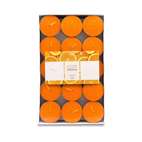 Pajoma 91026 30er Set Duftteelichter Orange Modern Line, Brenndauer circa 14 Stunden, Höhe 1,5 cm