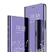 Produktbild MLOTECH Xiaomi Mi Mix 2 Hülle + Panzerglas schutzfolie Flip Transluzent View Miroir Handyhülle Anti-Schock Spiegel Standfunktion 360°Smart Schutzhülle Lila blau