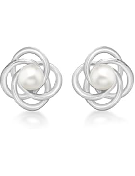 Tuscany Silver Ohrstecker Sterling Silber Perle 4 Knoten