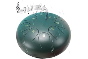 HLILOY Regentrommel für den Garten, Ch-akra-Trommel für Regen im Freien, Trommel-Regenspiel, wasserdicht, 15 cm, 8 Noten, Grün