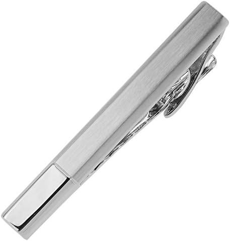 CUFF IT Personalized Engravable Tie Clips Tie Bars for Men Silver 2 Inches for Normal Width Ties with Gift Box