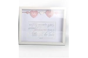 The Home Fusion Company 4 X 6 Bébé Photo Boite Cadre Rose ou Bleu Garçon ou Fille Debout Cadeau de Baptême - Rose