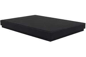 Packaging World A6 Eco-friendly Luxury Rigid Presentation Gift Box, 170 x 121 x 20mm, Black | Shallow Gift Box Suitable For Clothes, Books, Stationery & More | 2-Piece Design, Recyclable, Kraft Paper